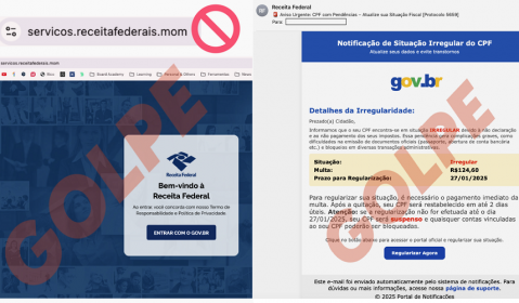 Receita Federal alerta para novo golpe do CPF com envio de e-mails falsos