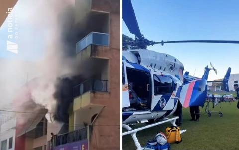 Incêndio em apartamento deixou duas pessoas gravemente feridas em Iúna