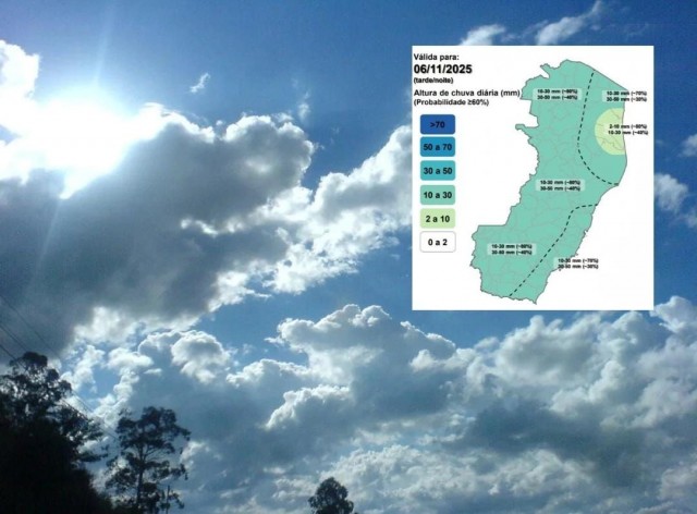 Alerta de chuva, granizo e rajadas de vento é emitido para o Caparaó Capixaba