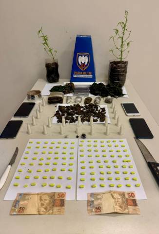 Polícia Militar apreende drogas, plantas de maconha e conduz suspeitos em Ibatiba