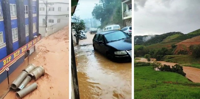 Temporal provoca alagamentos em Muniz Freire e mobiliza equipes da Prefeitura