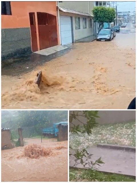 Granizo e alagamentos atingem Divino de São Lourenço