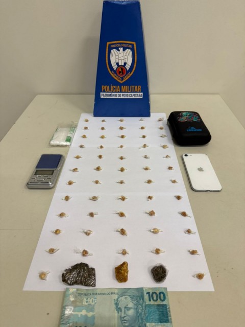 Polícia Militar apreende 57 pedras de crack e detém dois em Ibatiba